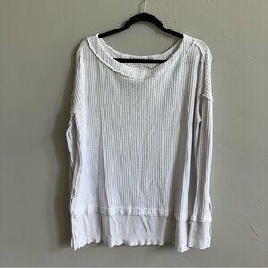 We The Free Textured White Top Long Sleeve